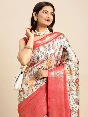 Kalamkari Pattu Banarasi Silk Saree