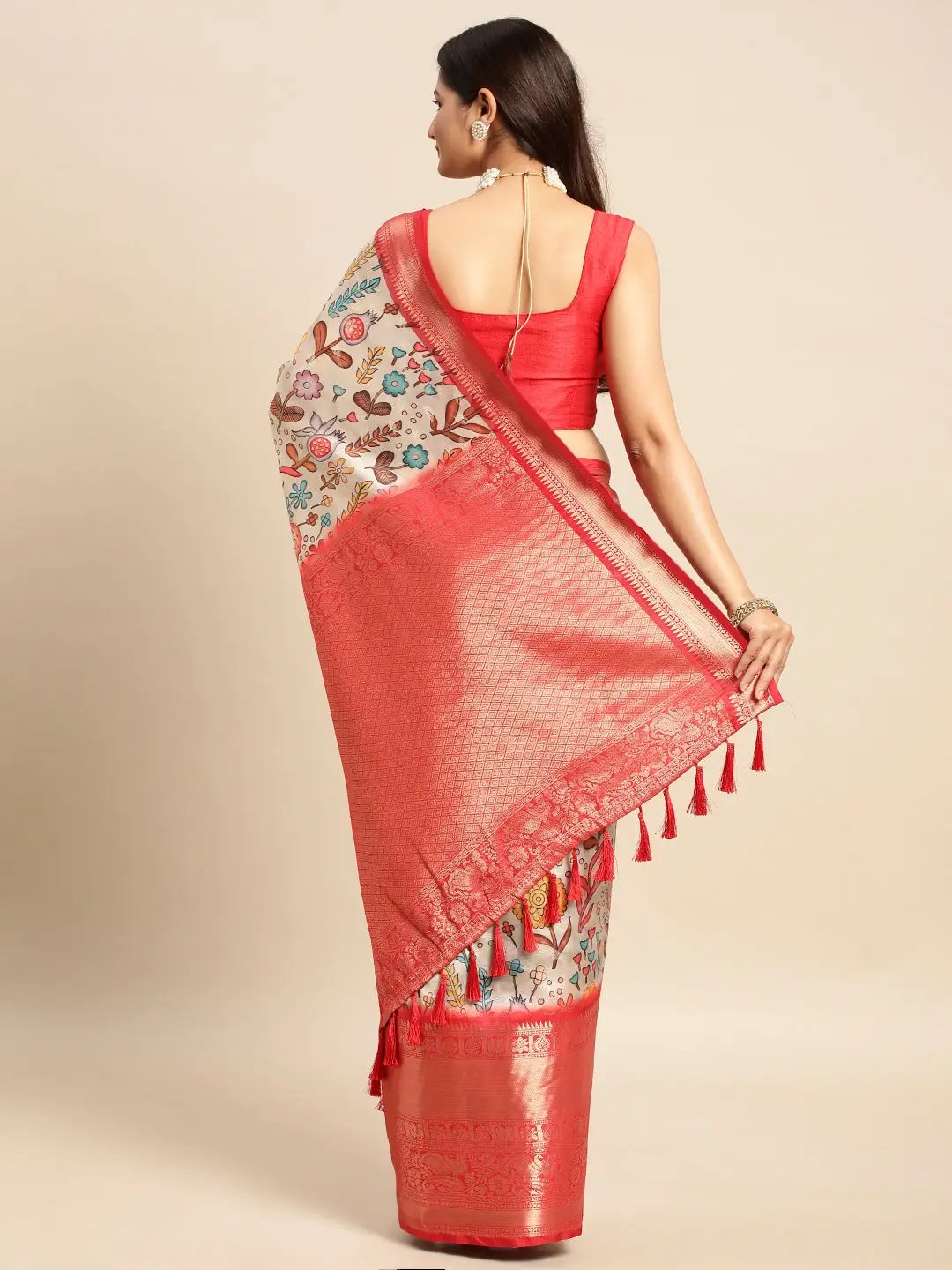 Kalamkari Pattu Banarasi Silk Saree