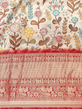 Kalamkari Pattu Banarasi Silk Saree