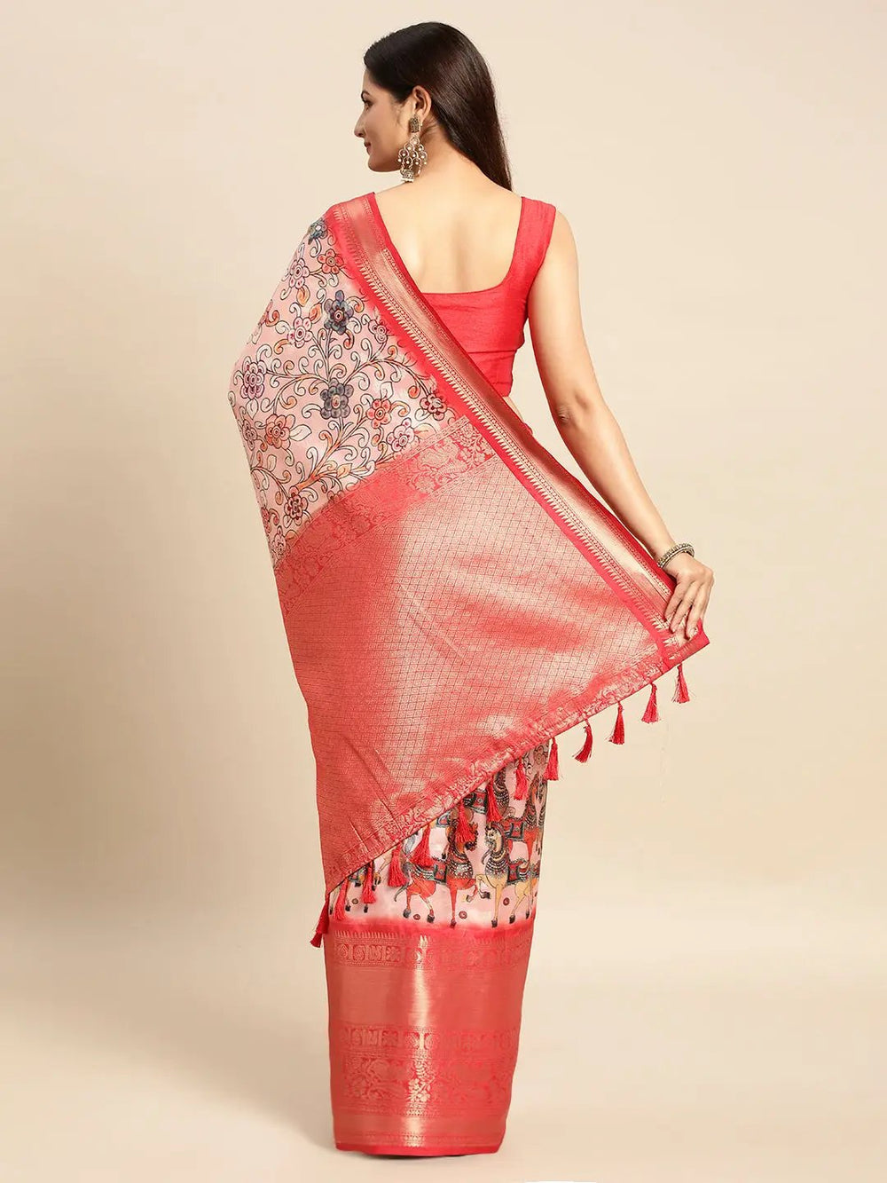 Kalamkari Pattu Banarasi Silk Saree