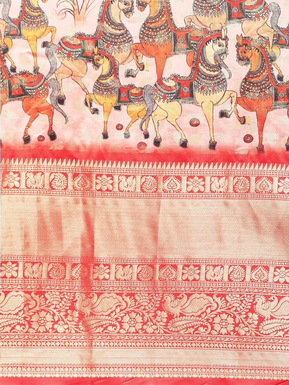 Kalamkari Pattu Banarasi Silk Saree