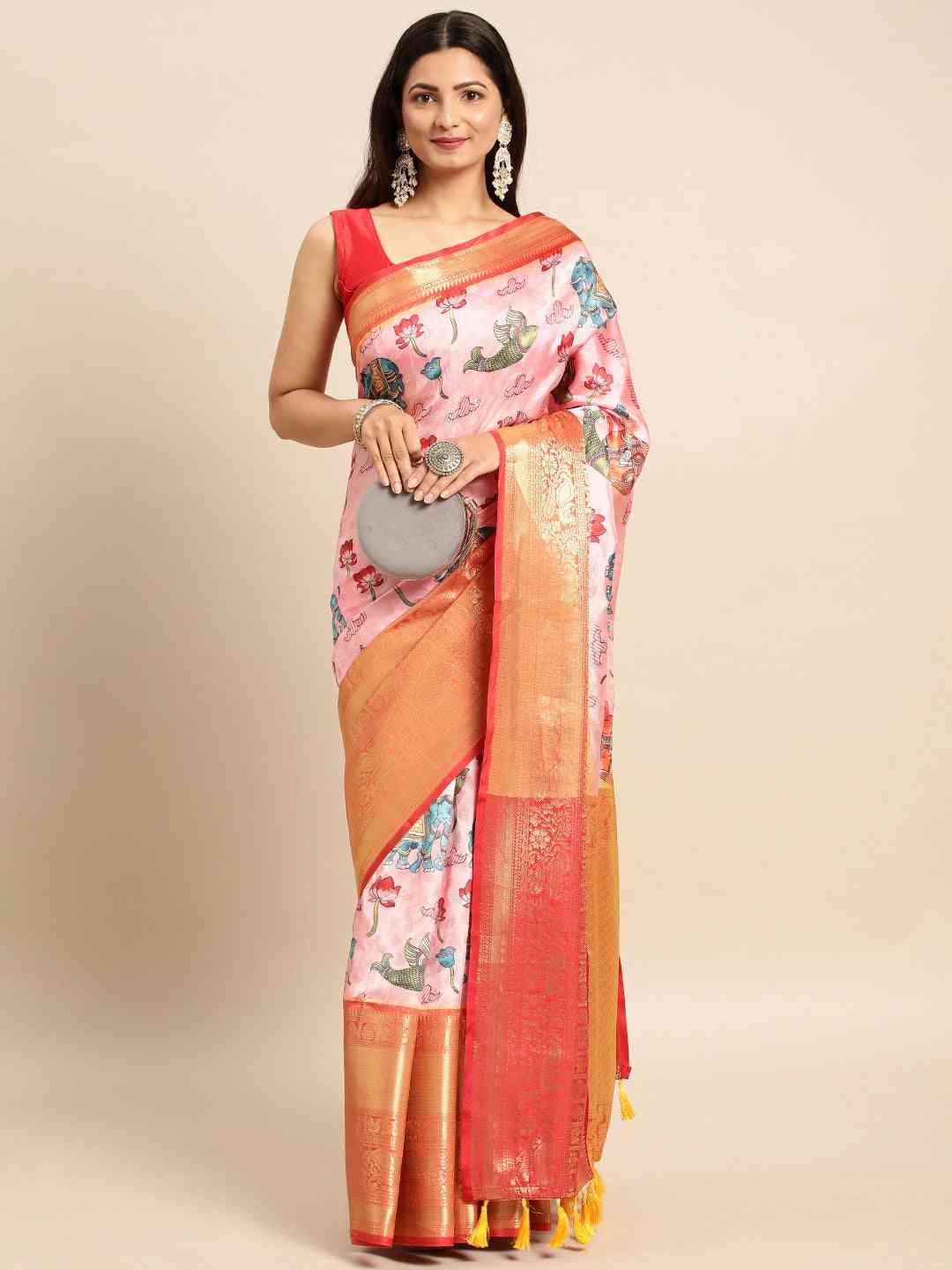 Kalamkari Pattu Banarasi Silk Saree