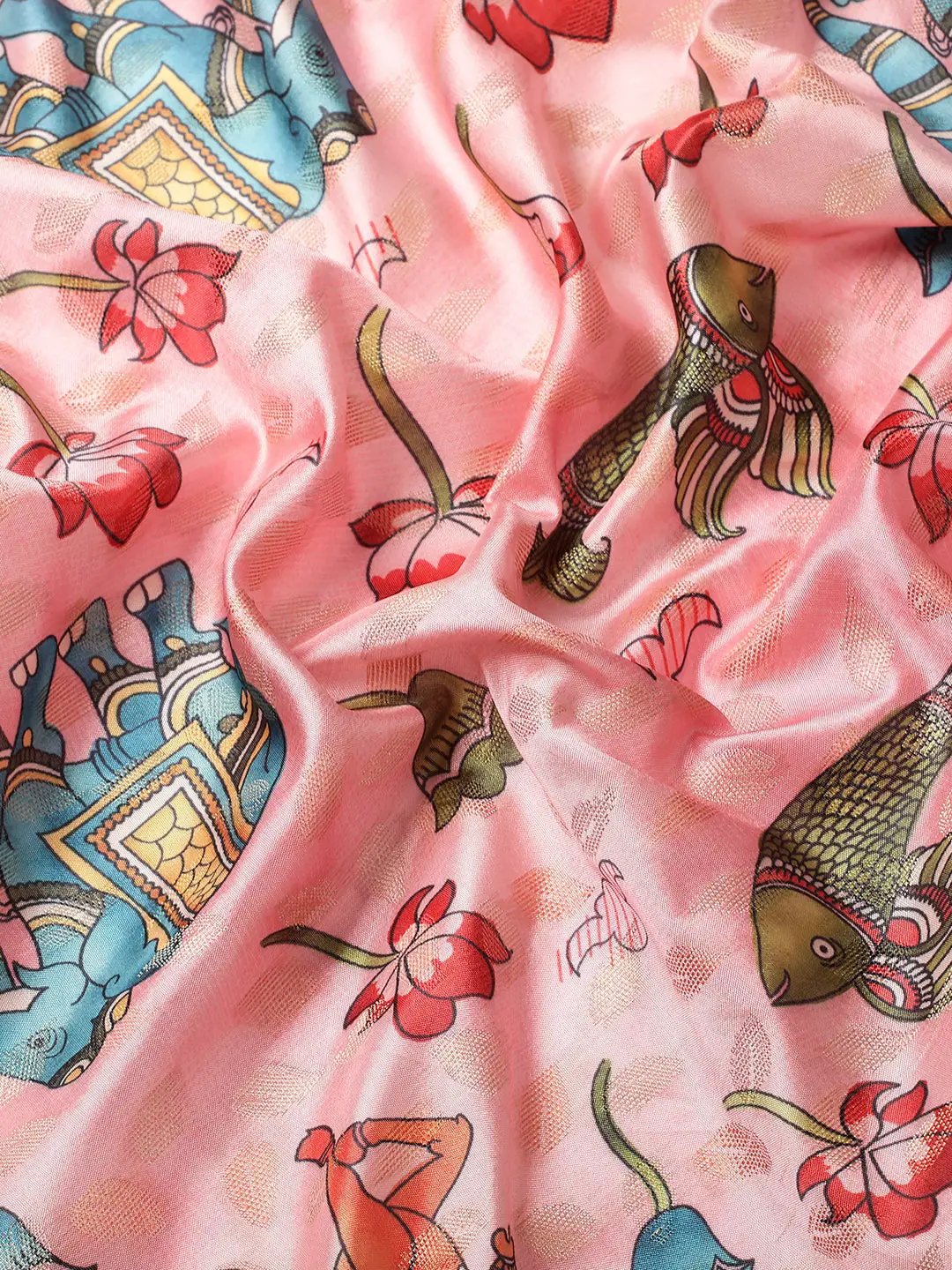 Kalamkari Pattu Banarasi Silk Saree