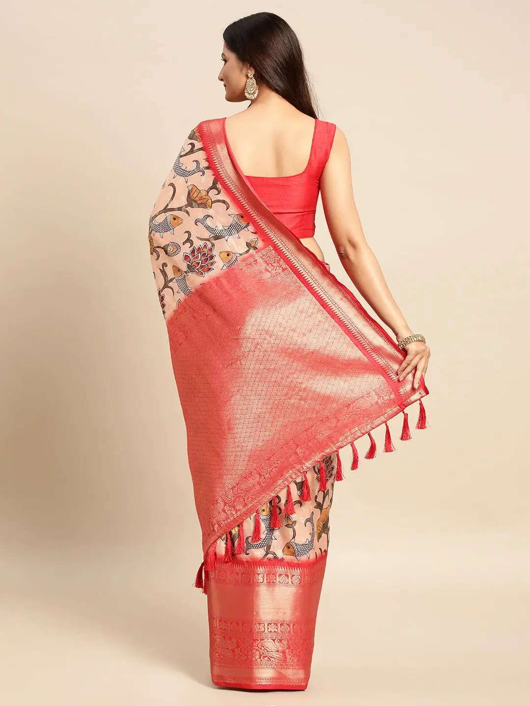 Kalamkari Pattu Banarasi Silk Saree