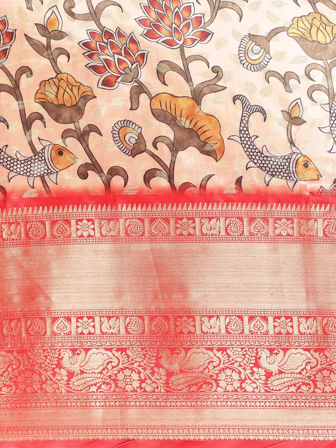 Kalamkari Pattu Banarasi Silk Saree
