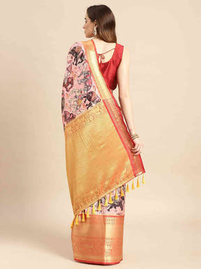 Kalamkari Pattu Banarasi Silk Saree