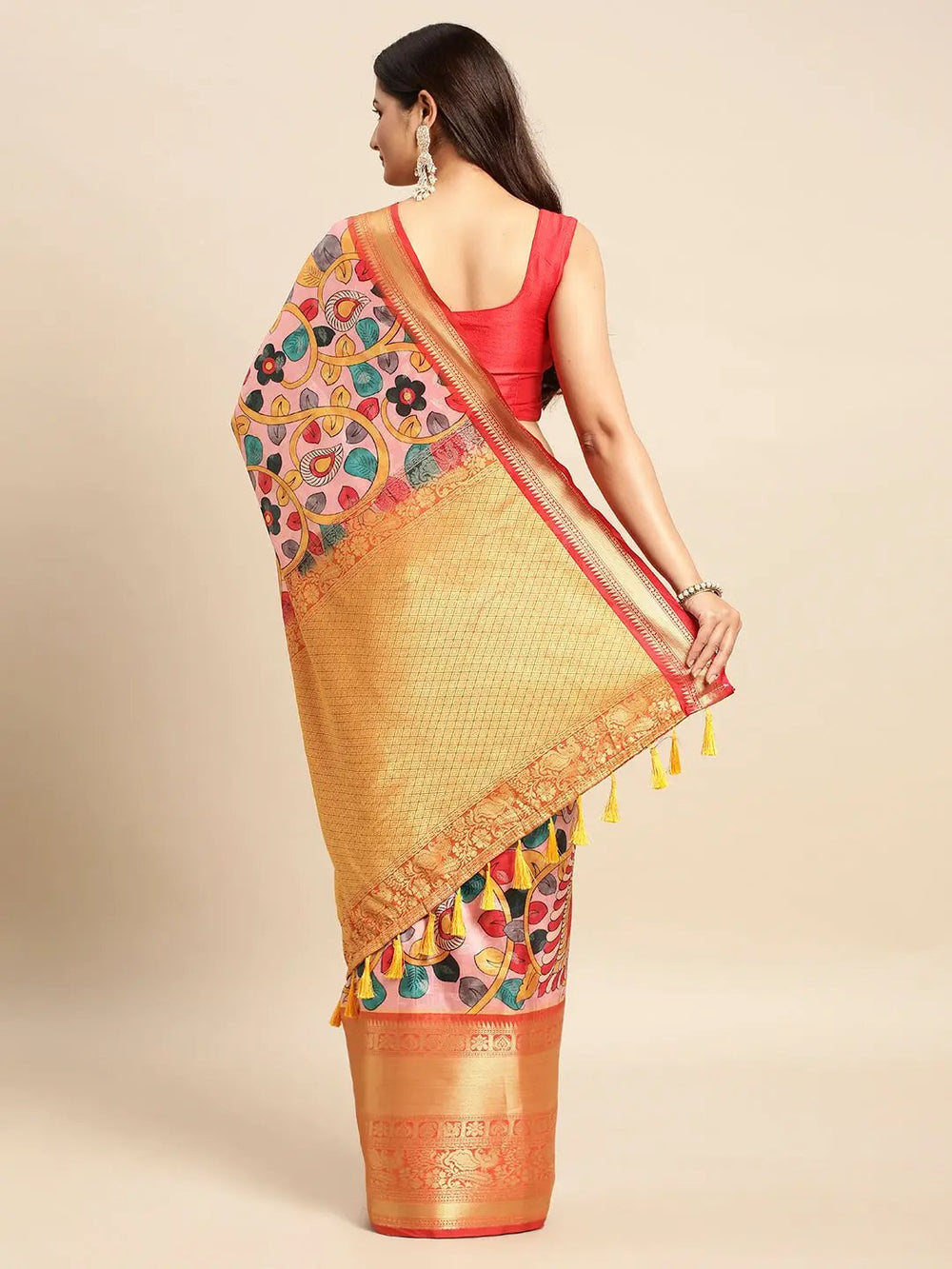 Kalamkari Pattu Banarasi Silk Saree