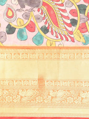 Kalamkari Pattu Banarasi Silk Saree