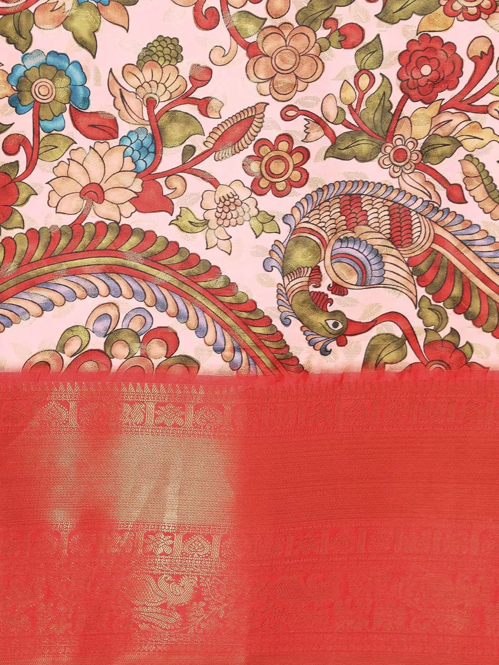Kalamkari Pattu Banarasi Silk Saree