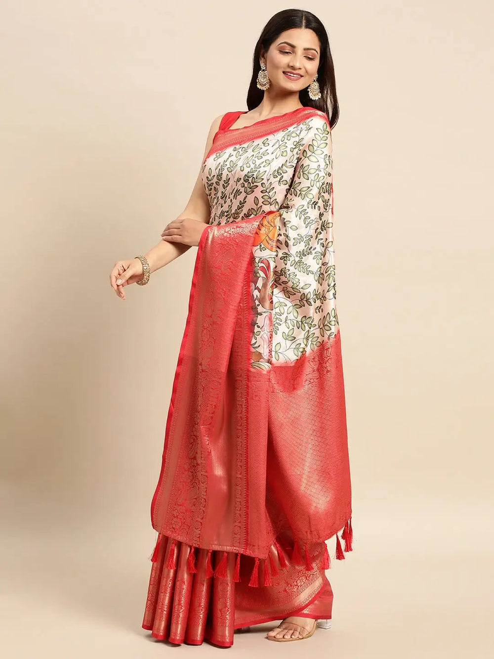 Kalamkari Pattu Banarasi Silk Saree