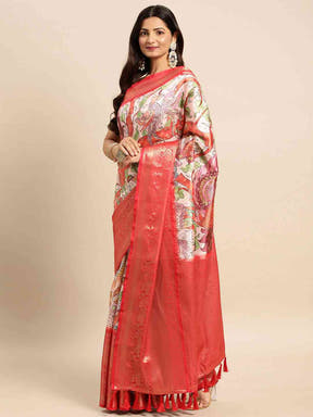 Kalamkari Pattu Banarasi Silk Saree