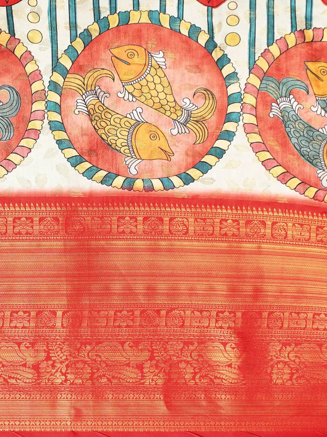 Kalamkari Pattu Banarasi Silk Saree