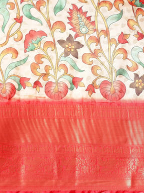 Kalamkari Pattu Banarasi Silk Saree