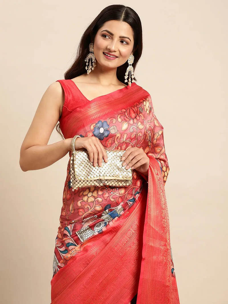 Exclusive Kalamkari Pattu Banarasi Silk Saree