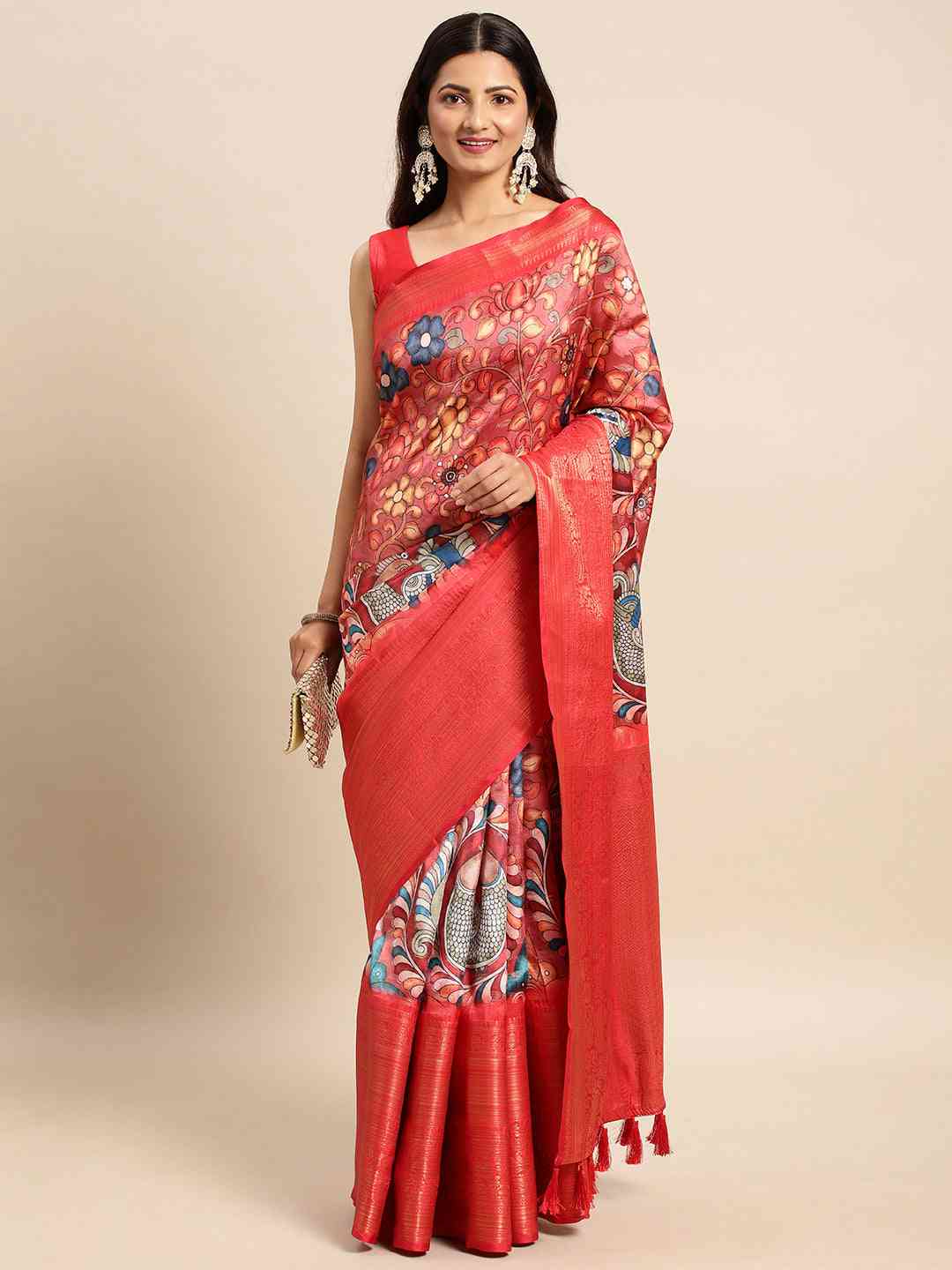 Kalamkari Pattu Banarasi Silk Saree
