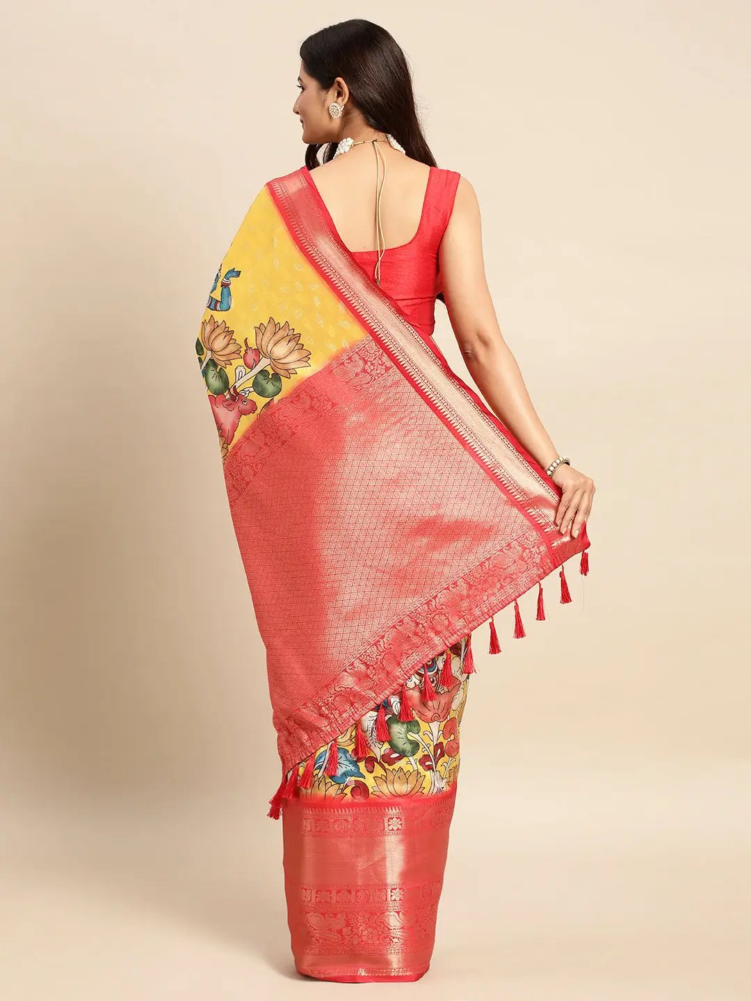 Kalamkari Pattu Banarasi Silk Saree