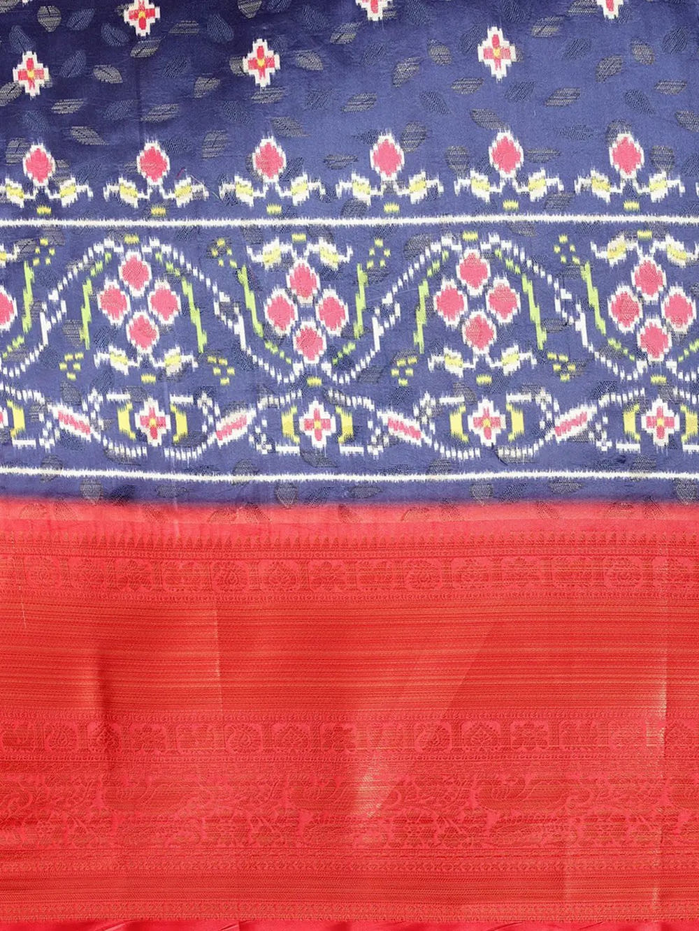 Ikkat Digital Pattu Banarasi Silk Saree