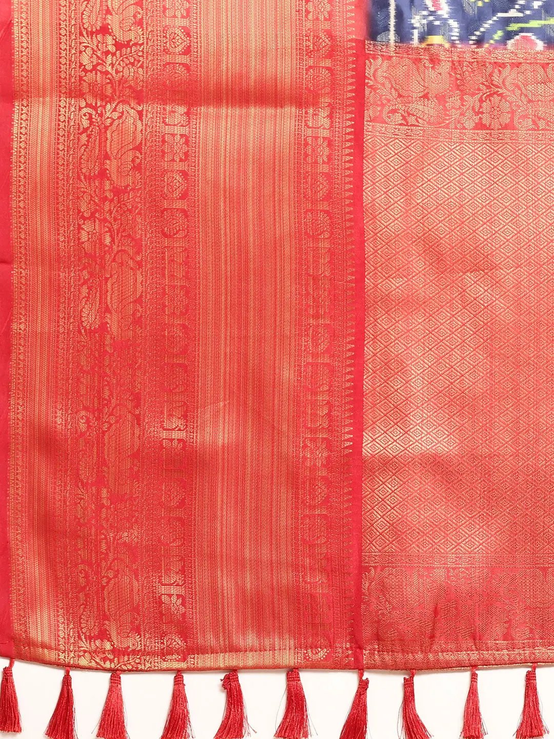 Ikkat Digital Pattu Banarasi Silk Saree