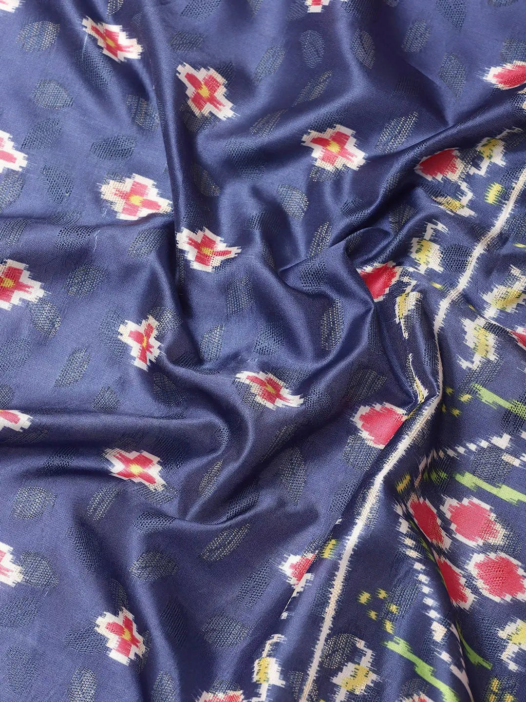 Ikkat Digital Pattu Banarasi Silk Saree