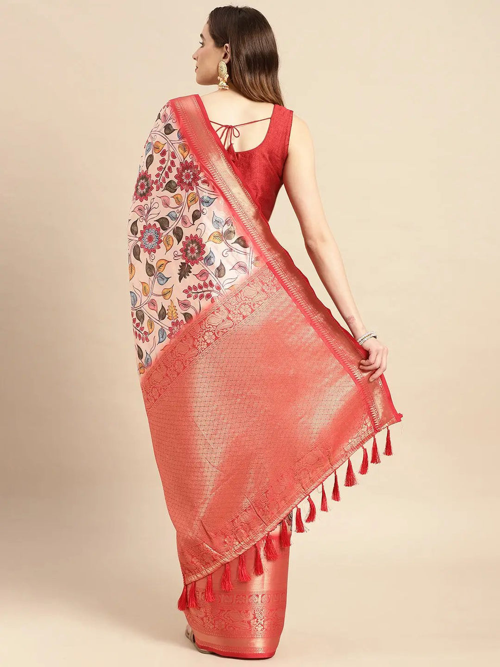 Kalamkari Pattu Banarasi Silk Saree 