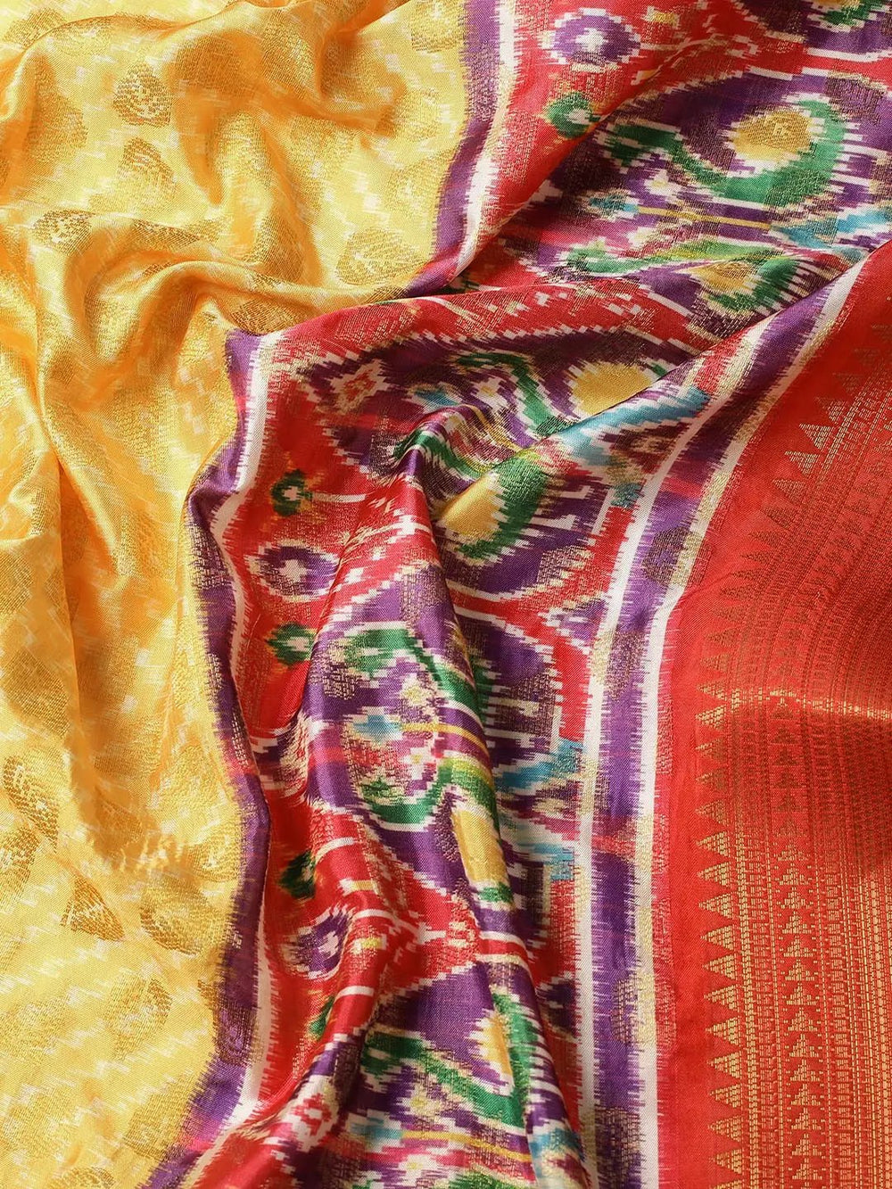  Ikkat Digital Pattu Banarasi Silk Saree