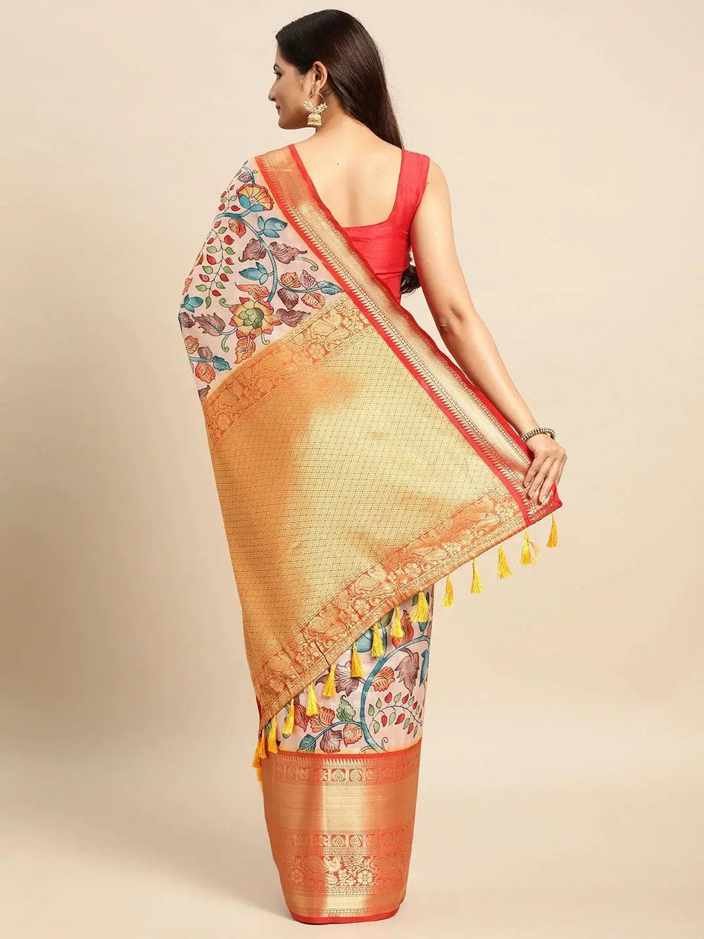 Kalamkari Pattu Banarasi Silk Saree 