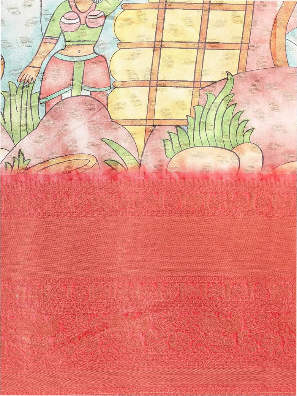 Kalamkari Pattu Banarasi Silk Saree 