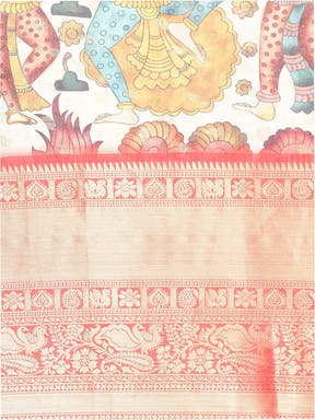 Kalamkari Pattu Banarasi Silk Saree 