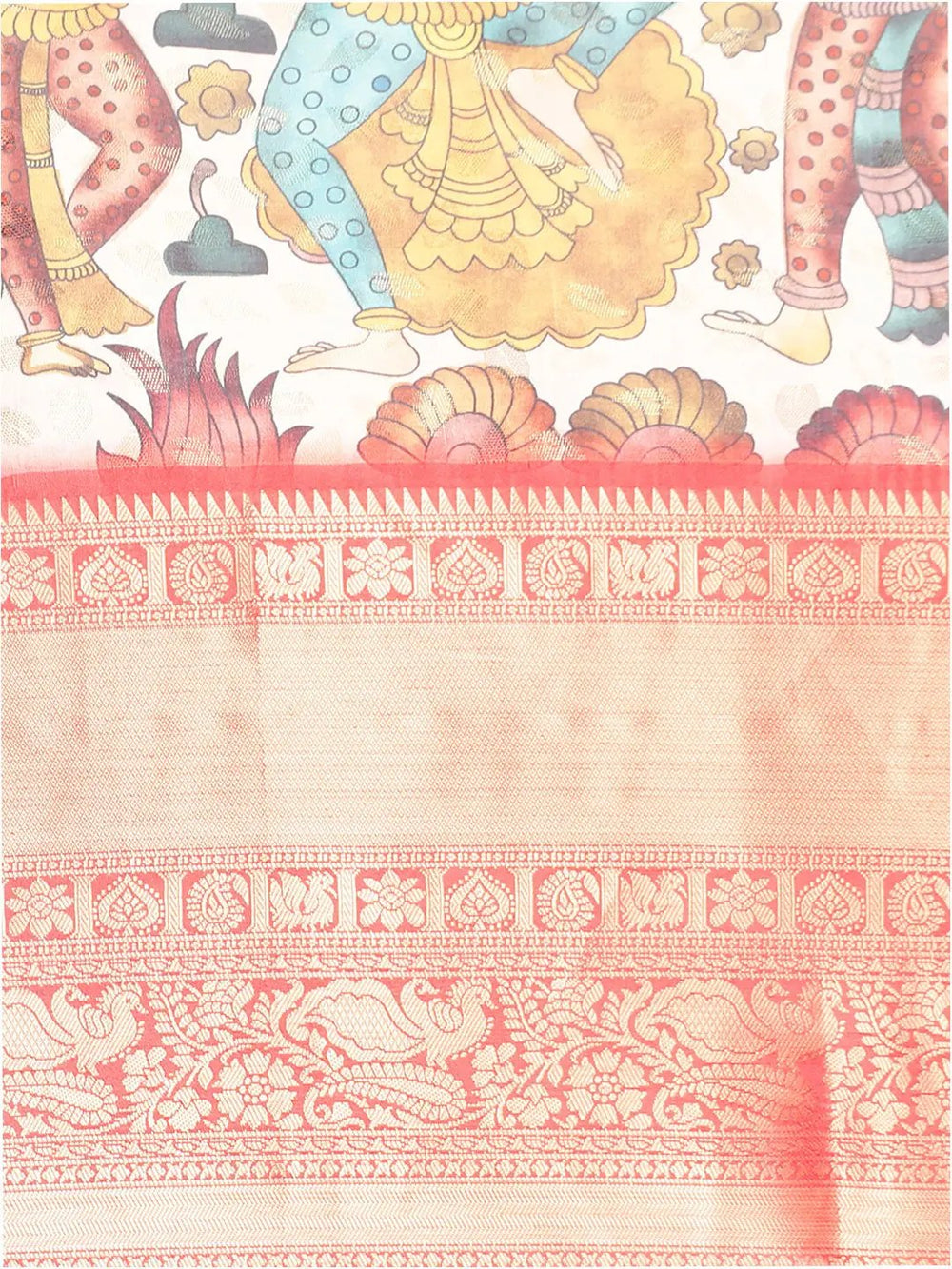 Kalamkari Pattu Banarasi Silk Saree 