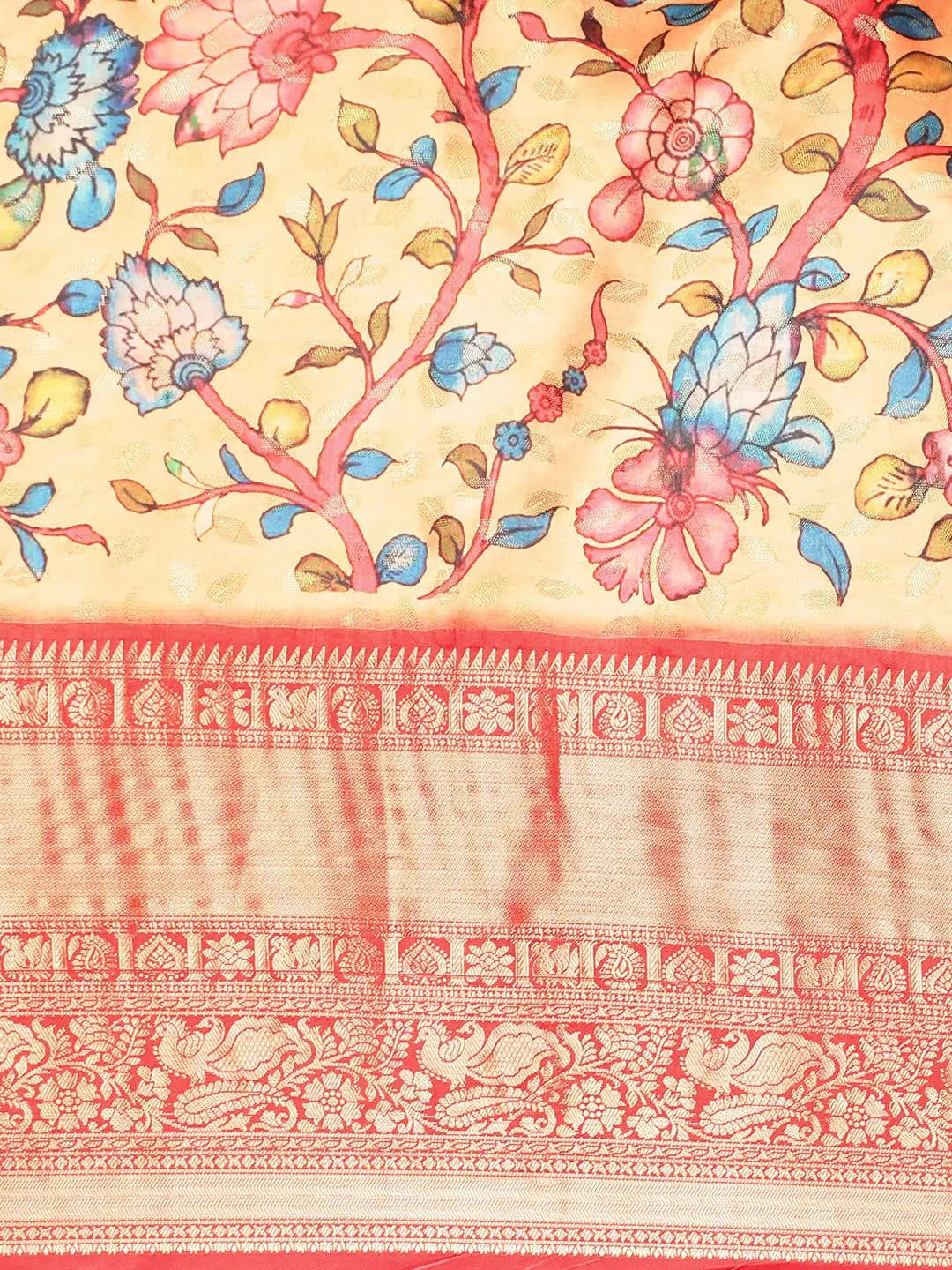 Kalamkari Pattu Banarasi Silk Saree 