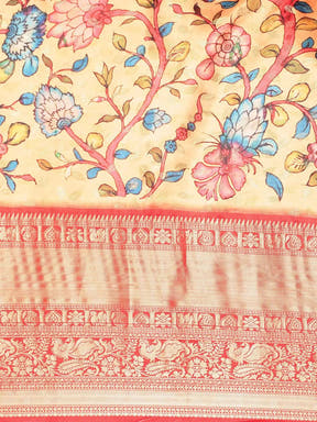 Kalamkari Pattu Banarasi Silk Saree 