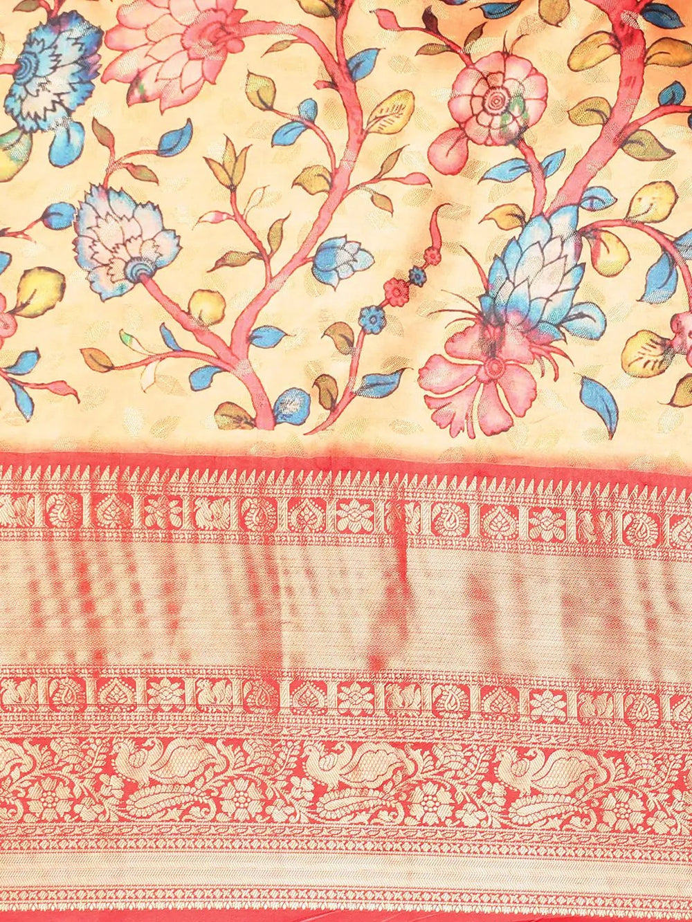 Kalamkari Pattu Banarasi Silk Saree 