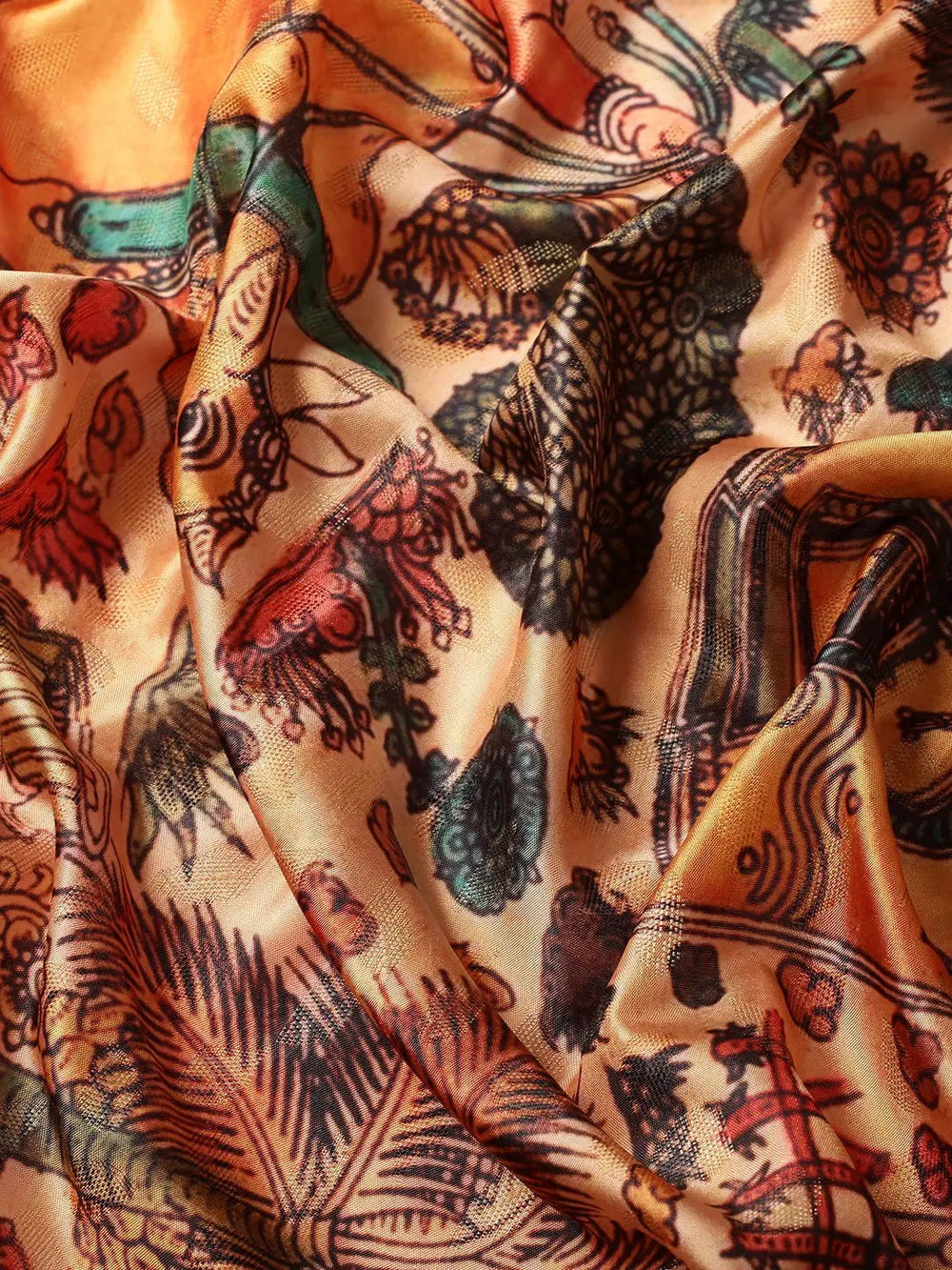 Kalamkari Pattu Banarasi Silk Saree 