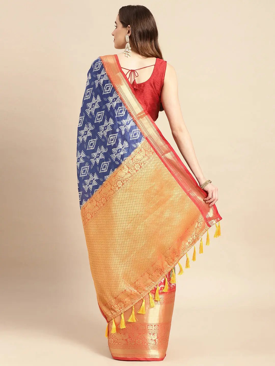 Kalamkari Pattu Banarasi Silk Saree 