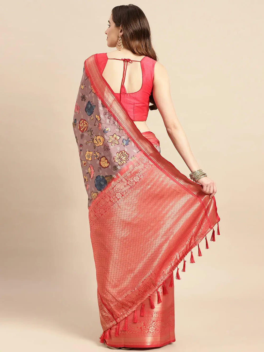 Kalamkari Pattu Banarasi Silk Saree 
