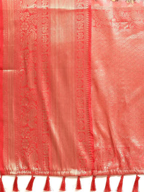 Kalamkari Pattu Banarasi Silk Saree 