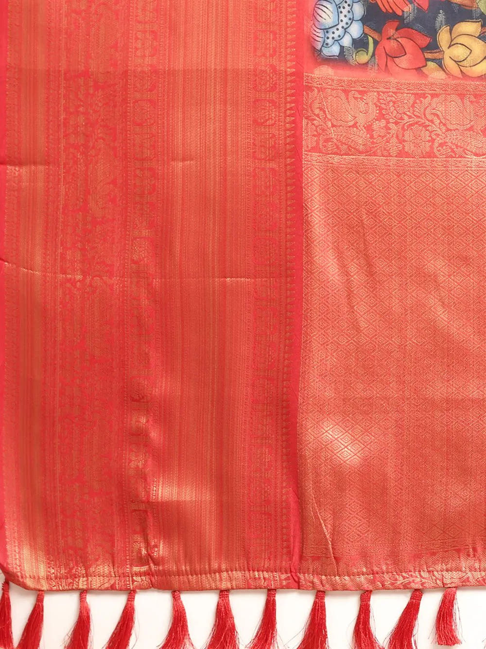 Kalamkari Pattu Banarasi Silk Saree 