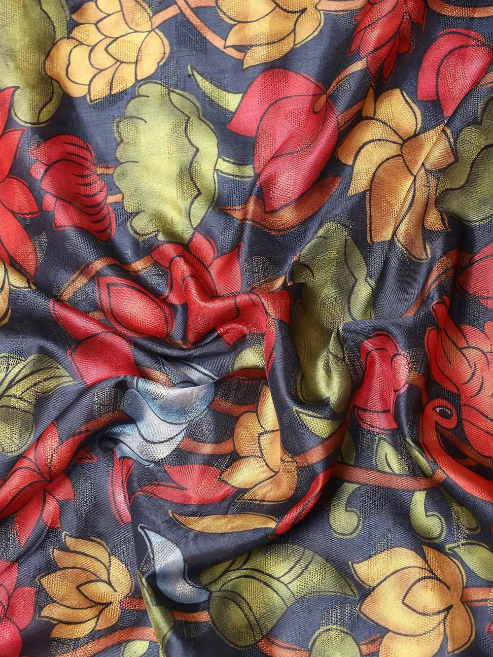 Kalamkari Pattu Banarasi Silk Saree 