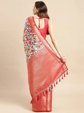 Kalamkari Pattu Banarasi Silk Saree 