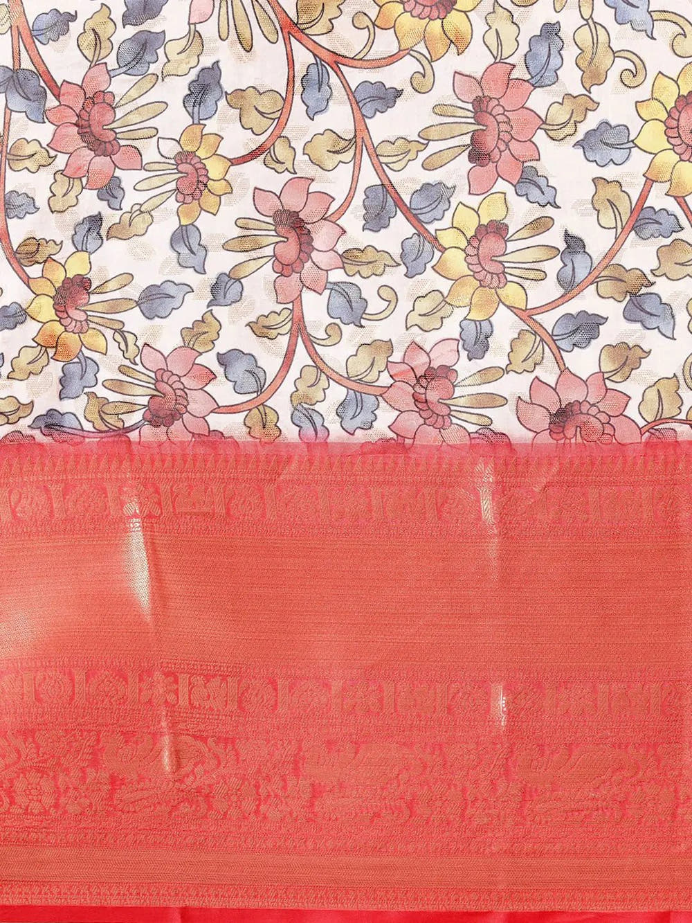 Kalamkari Pattu Banarasi Silk Saree 