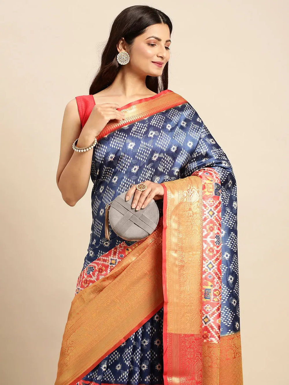Kalamkari Pattu Banarasi Silk Saree 