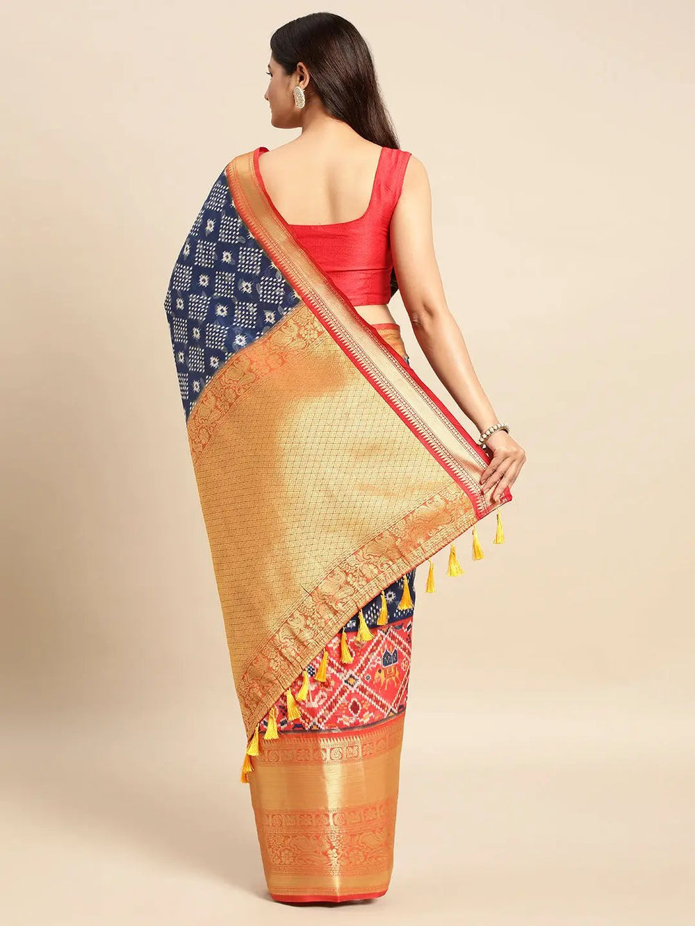 Kalamkari Pattu Banarasi Silk Saree 