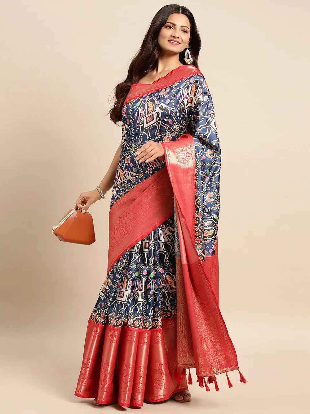 Kalamkari Pattu Banarasi Silk Saree 