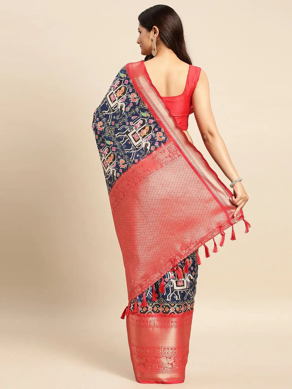 Kalamkari Pattu Banarasi Silk Saree 