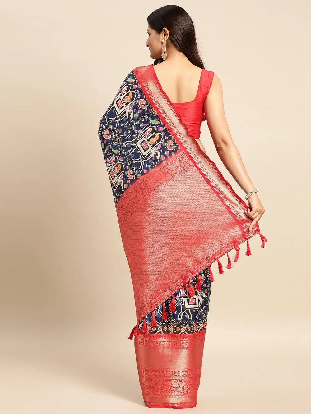 Kalamkari Pattu Banarasi Silk Saree 