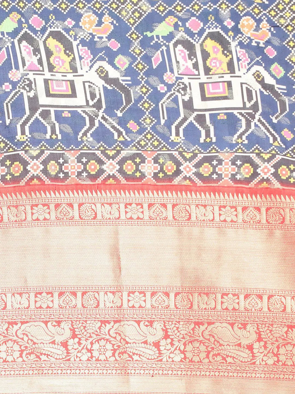 Kalamkari Pattu Banarasi Silk Saree 