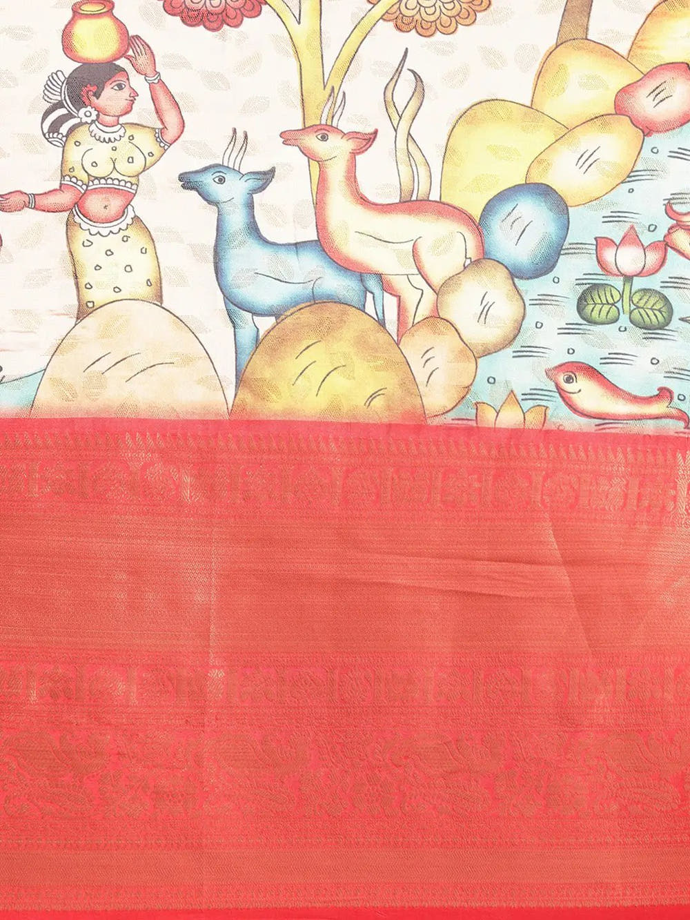 Kalamkari Pattu Banarasi Silk Saree 