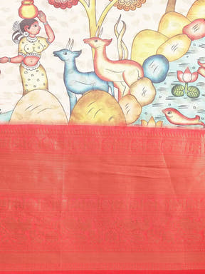 Kalamkari Pattu Banarasi Silk Saree 