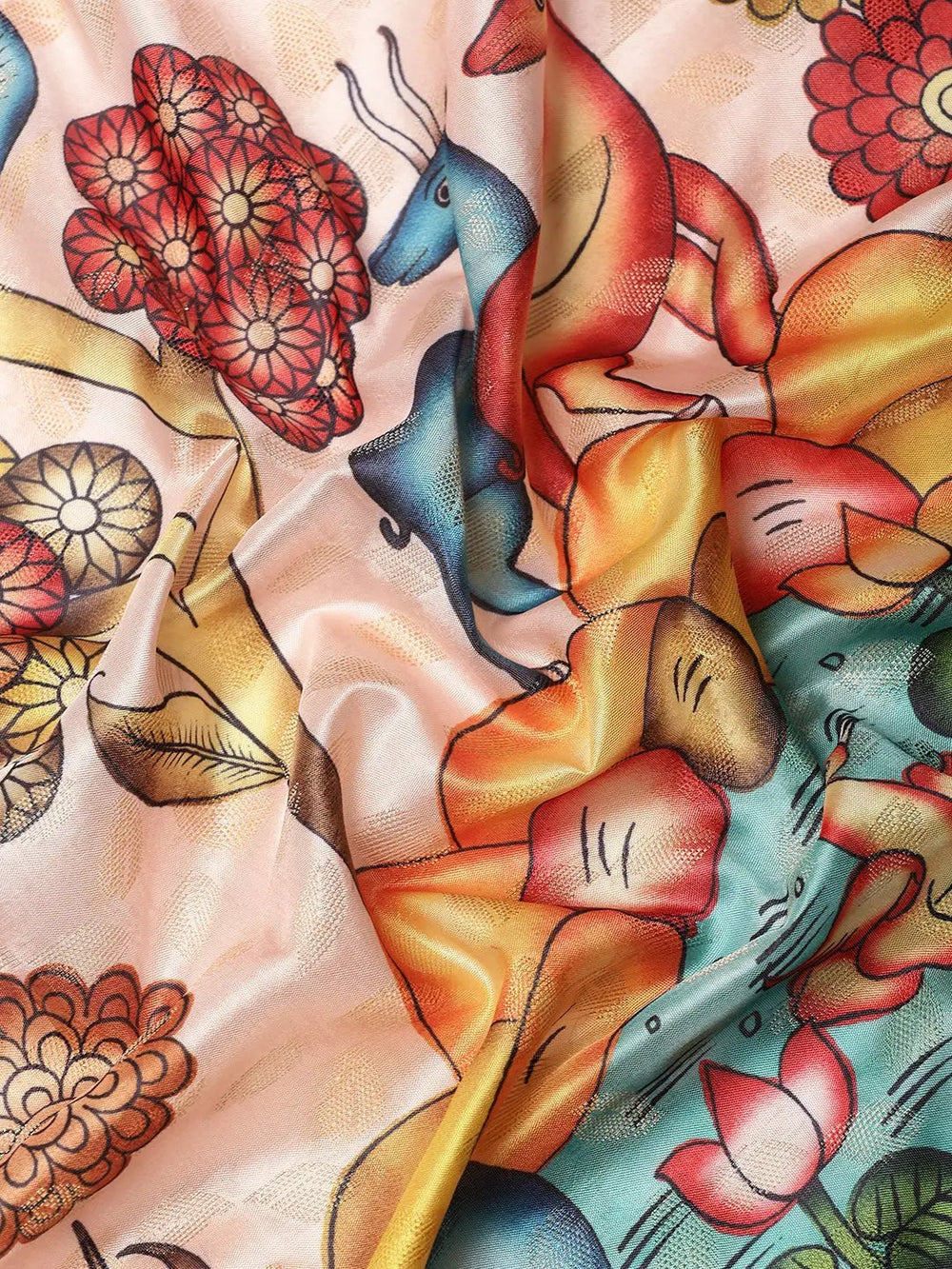 Kalamkari Pattu Banarasi Silk Saree 
