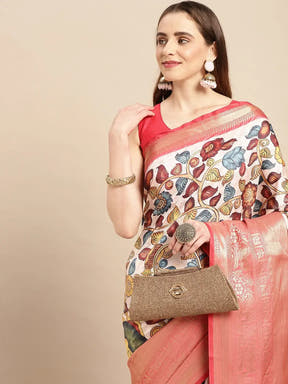 Kalamkari Pattu Banarasi Silk Saree 